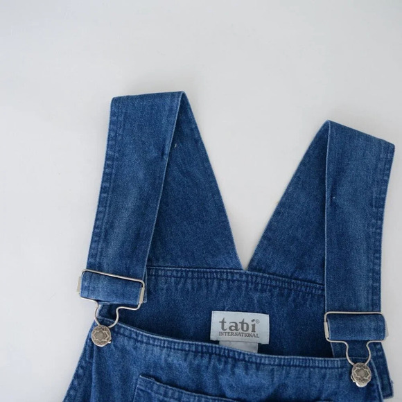 Vintage 90'S Tabi International Blue 100% Cotton Straight Leg Overalls M - Picture 12 of 16
